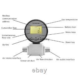 300L Digital Gas Flow Meter Gas Mass Air Nitrogen Oxygen Flow Rate Meter