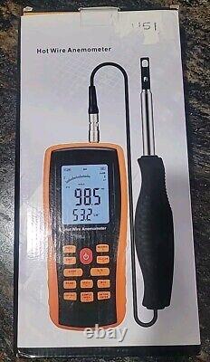 Bonvoisin Hotwire Anemometer Handheld CFM/CMM Air Flow Velocity Meter LCD Displ