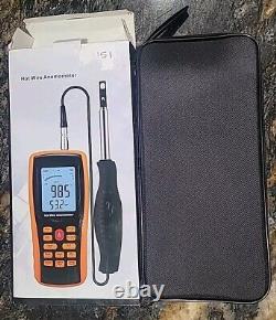 Bonvoisin Hotwire Anemometer Handheld CFM/CMM Air Flow Velocity Meter LCD Displ