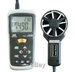 CEM DT-619 Thermo Anemometer Vane Wind Speed CFM CMM Air Flow Temperature Meter