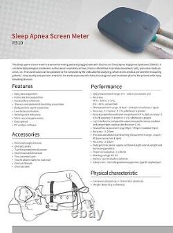 CONTEC RS10 Sleep Apnea Screen Meter Spo2 PR Nose Air Flow PC Analysis Software