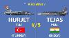 Comparison Of Hurjet Turkey Vs Tejas India Specifications Speed Weapons Price