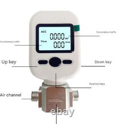 Gas Flow Meter Digital Gas Mass Air Nitrogen Oxygen Flow Rate Meter 0-20L/MinTe1