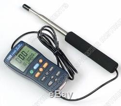New TES-1340 Digital Anemometer Air Wind Flow Meter Hot Wire Thermo Anemometer
