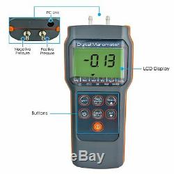 Professional Manometer Digital Dual Port Differential Air Pressure Gauge Meter