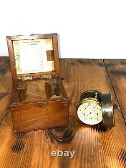 Vintage Antique 1924 W. & L. E. Gurley Air Flow Meter & Wood Wooden Box Tool