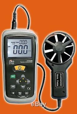 ZICO Thermo Anemometer Air Flow & Velocity CFM Gauge CMM Speed Meter vs AN100